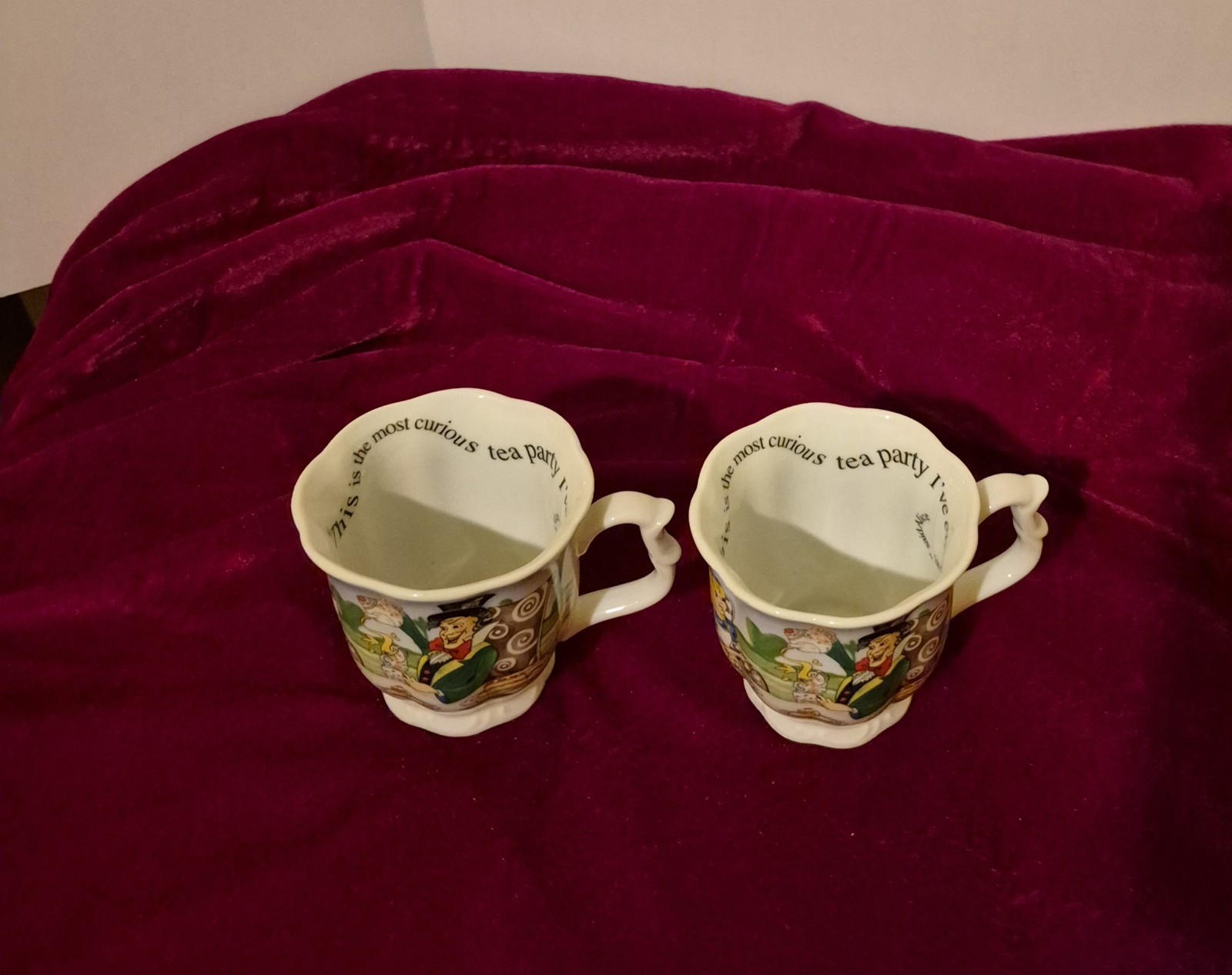 Paul Cardew Alice in Wonderland 150th Anniversary Edition tea cups & Saucers