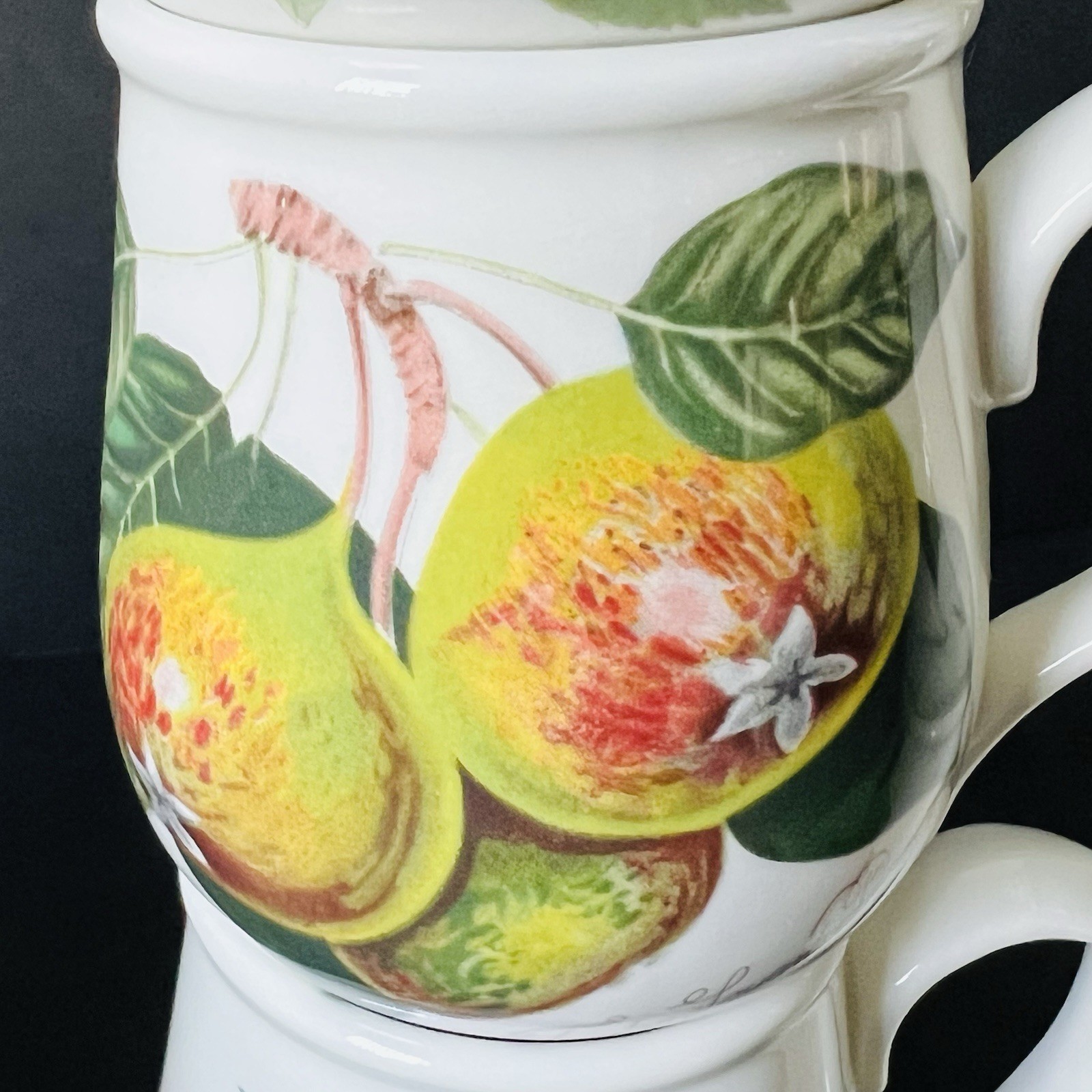 VTG Portmeirion Pomona Set Of 6 Small Fruit Cups Mugs Porcelain Made in England