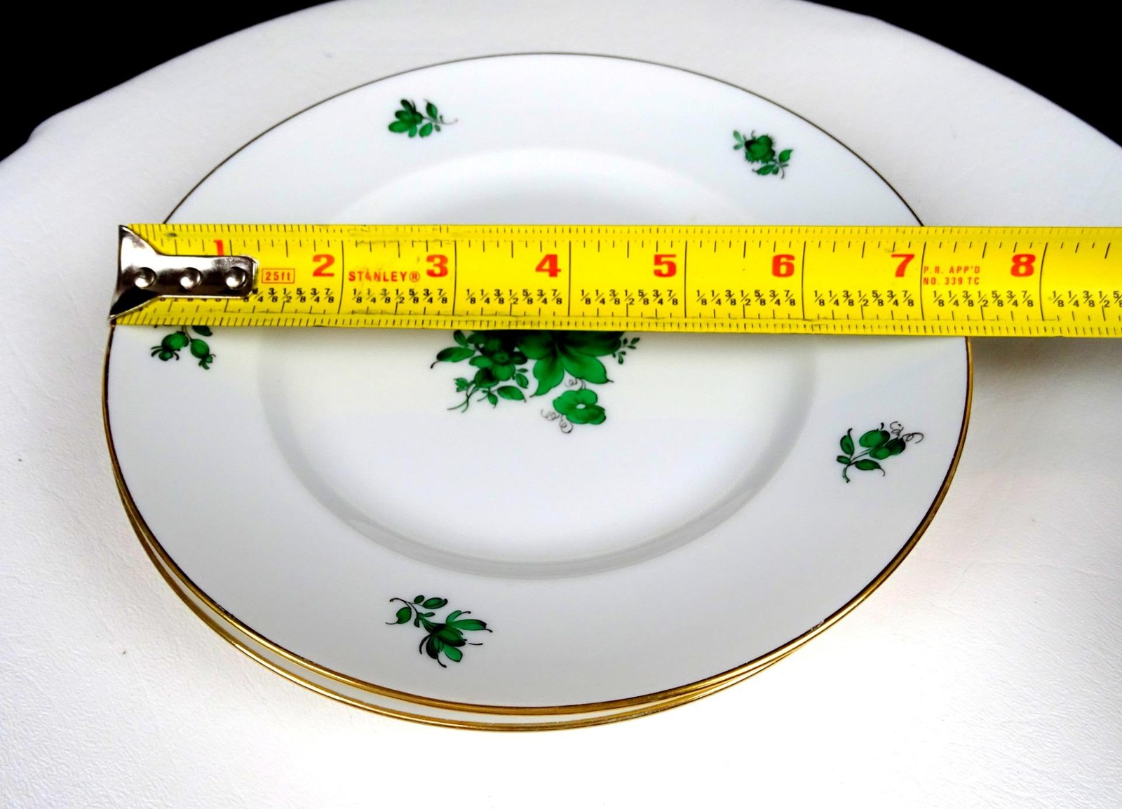 Wiener Porzellan Austria Maria Theresa Rose 2 Pc Antique 7.5″ Salad Plates 1923-