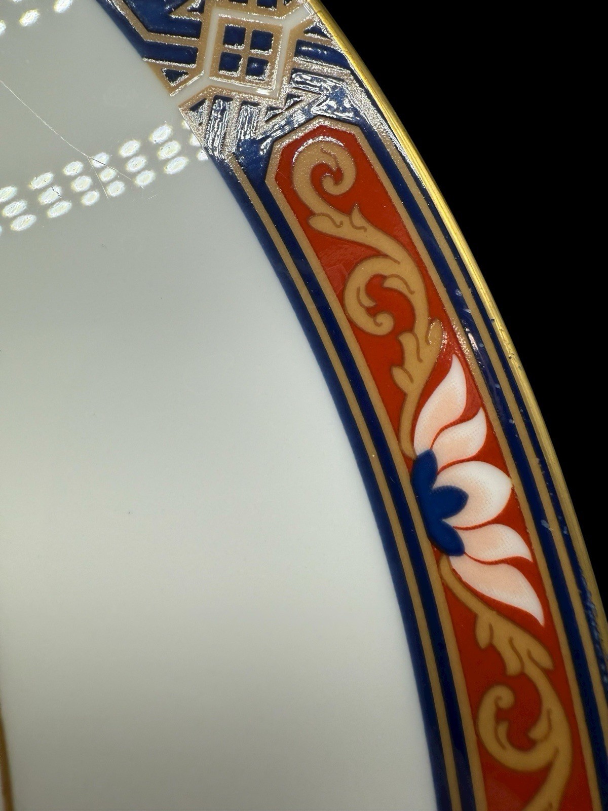 Wedgwood Chippendale Blue And Rust Dinner Plate Discontinued England