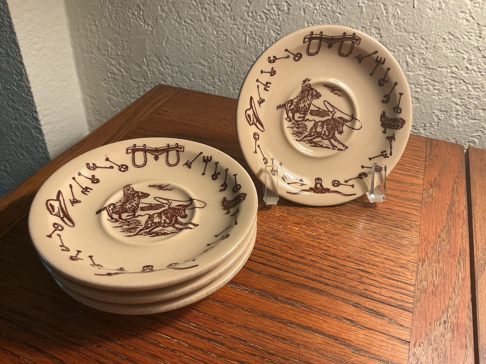 VTG Tepco Western Traveler Restaurant Ware Saucers 5 1/4” Lot / 4