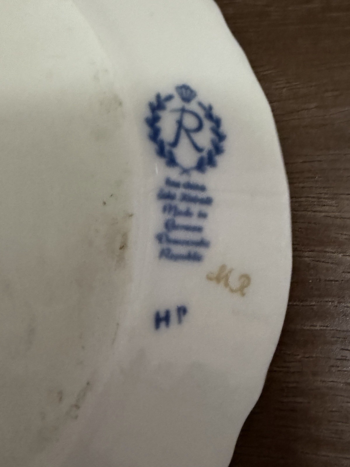 Reichenbach Echt Kobalt 16″ Cobalt Blue Floral Oval Serving Platter Gold Trim