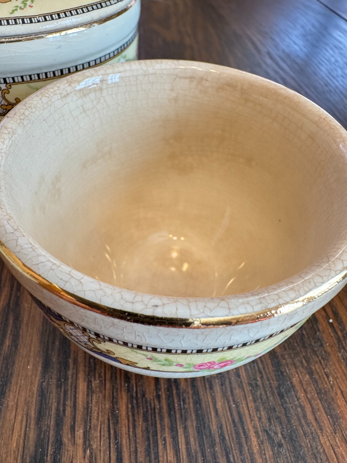 Universal Cambridge Oven Proof Bowls Beige Gold Rim Made In USA