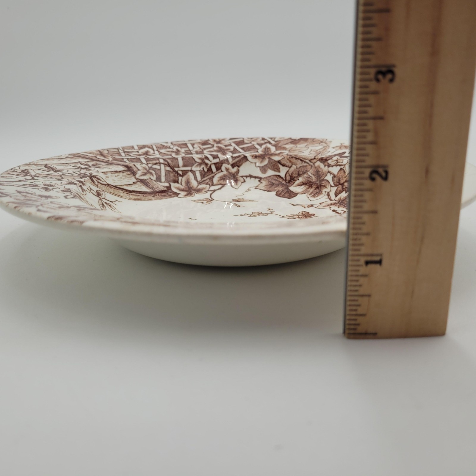 Antique c1890 JH Davis Victor Brown Earthenware Transferware Windmill Dish Plate