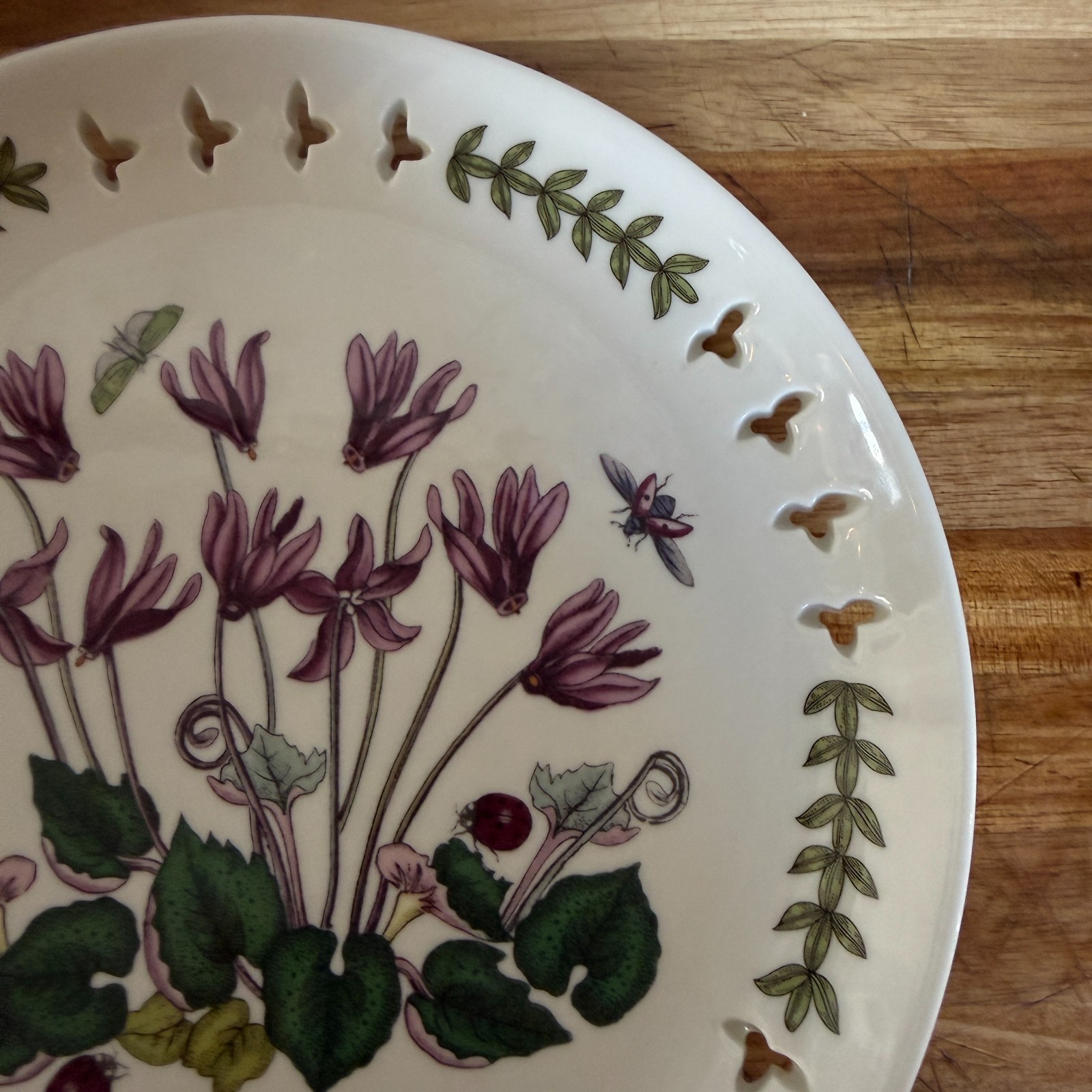 Botanic Garden Portmeirion Pierced Edge Plates 8.5″ Salad/Dessert- Set of 3
