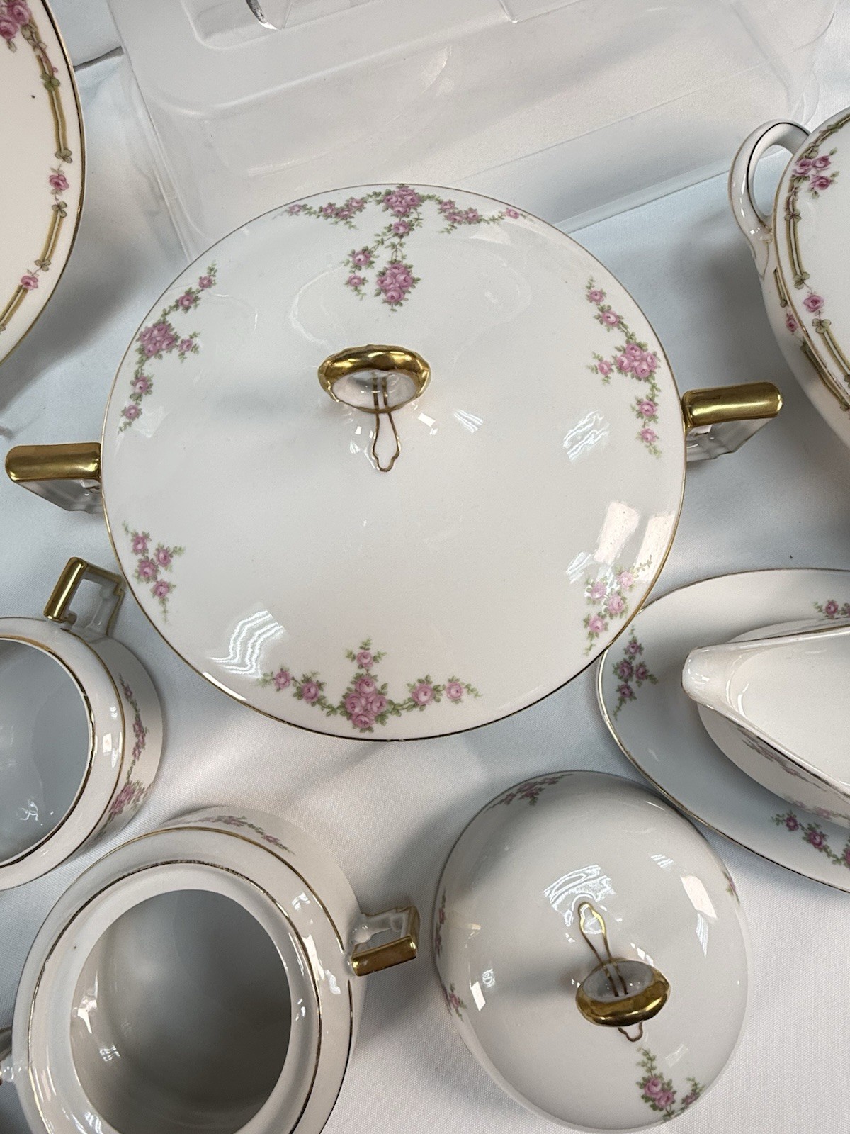 Vintage Heinrich & Co Rosalinda Bavaria China Set – 44pc Pink Rose Gold Trim