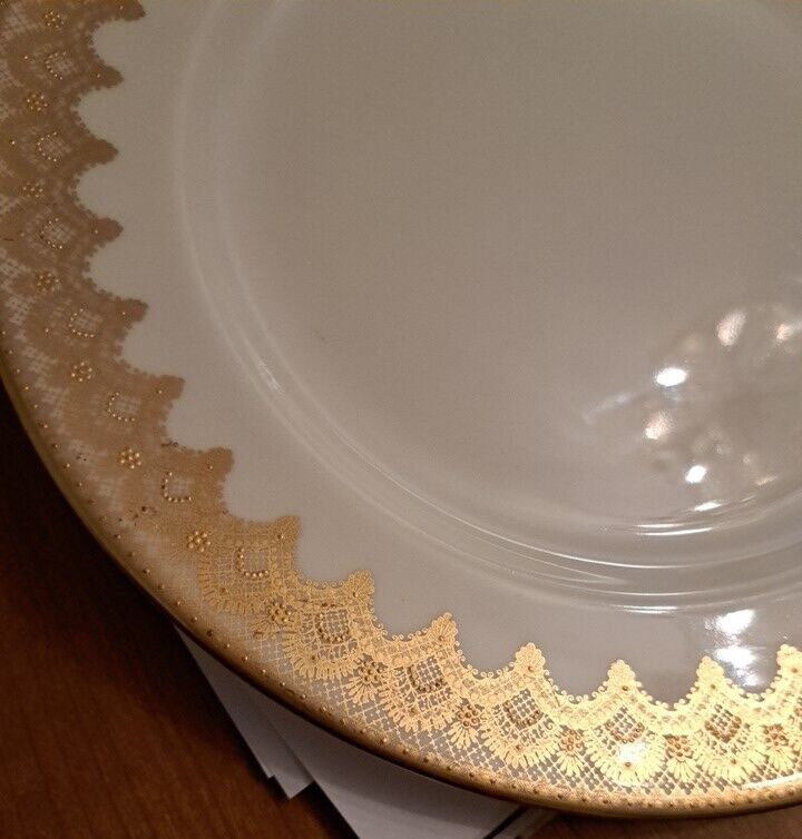 Replacement Plates Royal Doulton Dinner Encrusted Porcelain 10.5 England 6 Pc