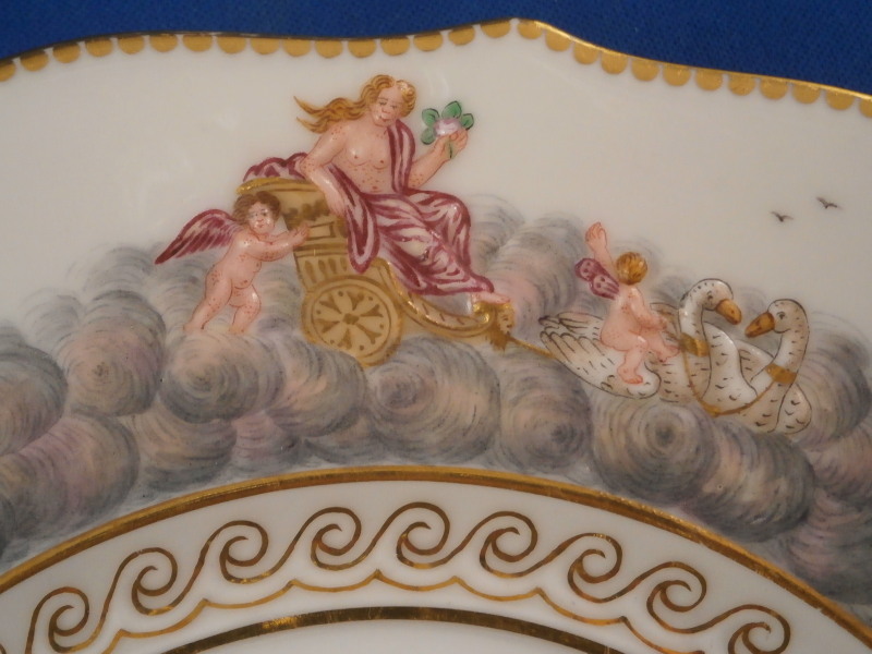 Antique Ginori Doccia Porcelain Capodimonte Relief Scene Plate Porzellan Scenic