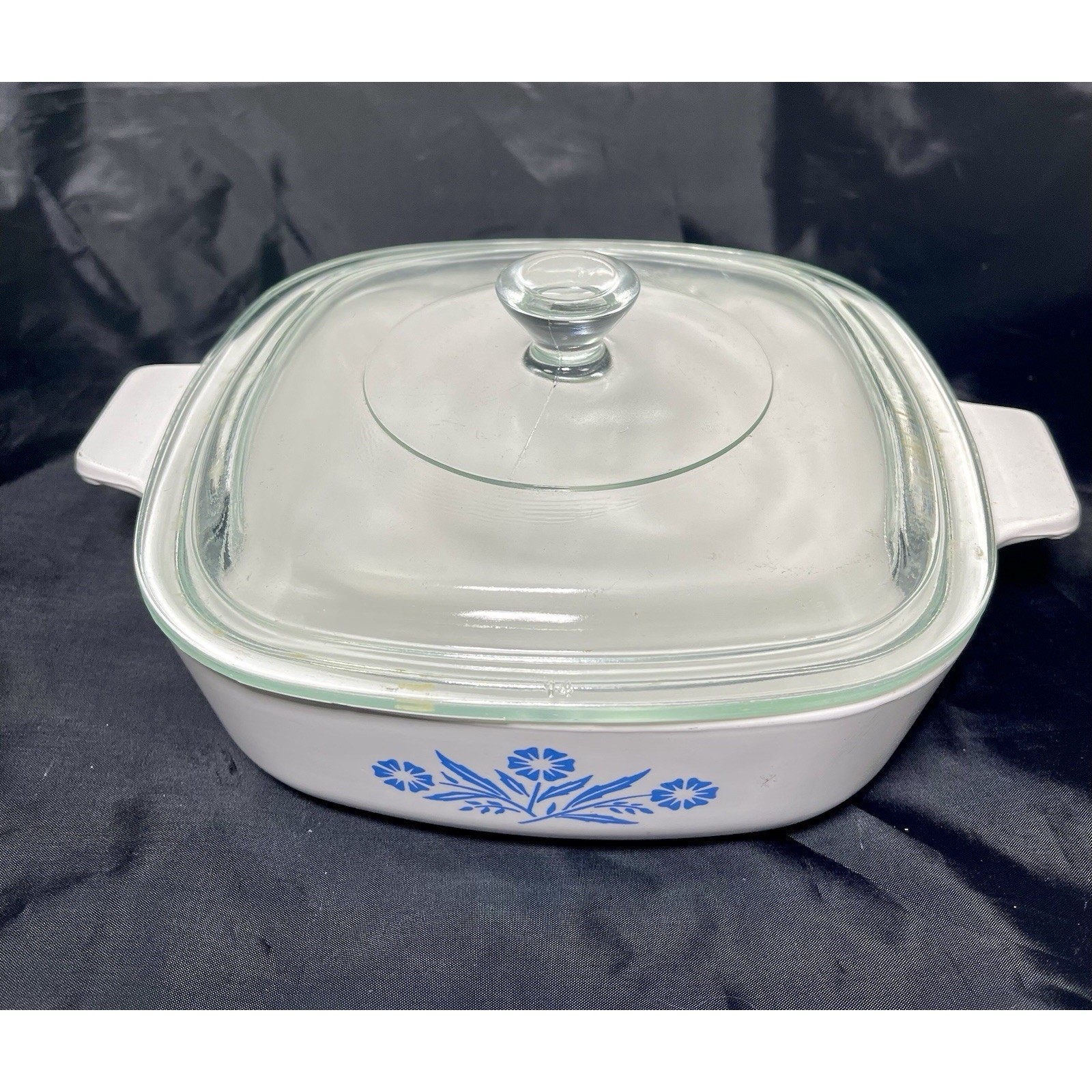 Corning Ware P1B Baking Dish Cornflower Pattern Ceramic 1 Quart Vintage 1960s
