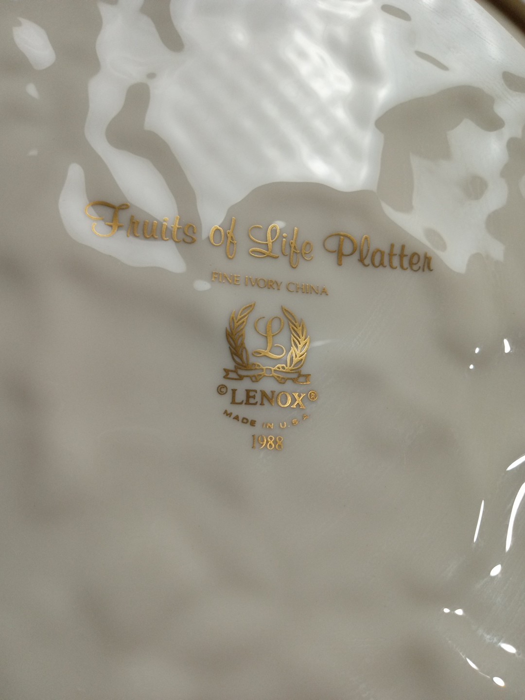 Vintage Lenox Fruits of Life Platter 13” Chop Platter NOB