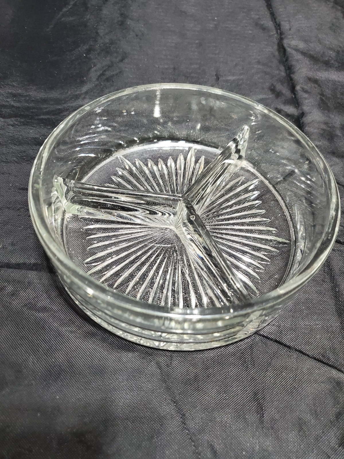Vintage Divided Dish Triple Section Candy Nuts Server Dish To Keep Rings In It