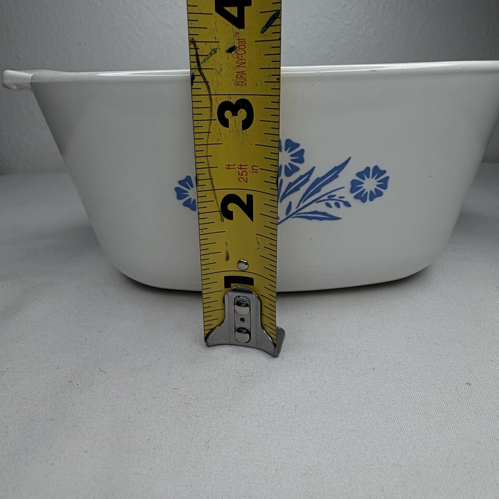 Pyroceram Corning Ware 1-3/4 Quart White Blue Cornflower Casserole Dish No Lid
