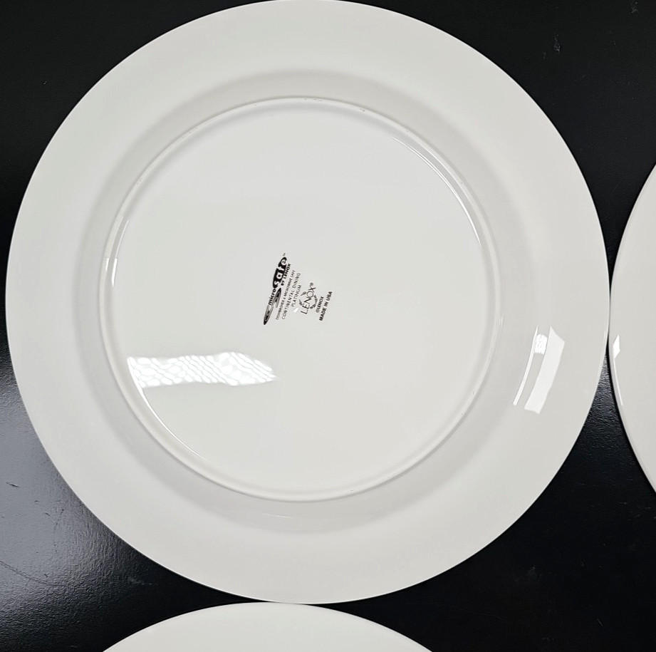 4 Lenox Continental Dining Platinum Dinner Plates Set Elegant Serving Dishes Lot