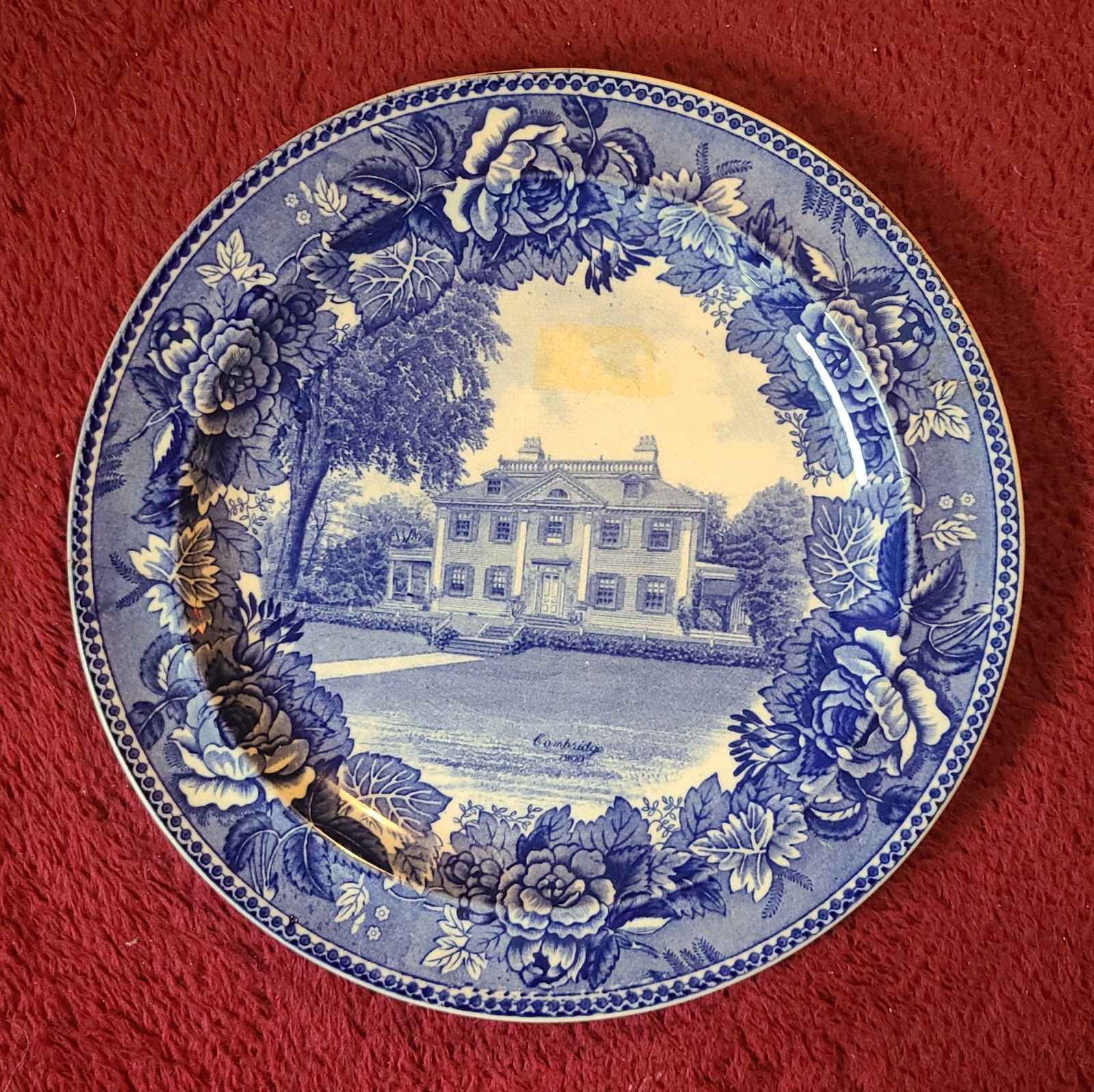 Longfellow’s Early Home – Cambridge MA – Wedgwood Roll Edge 9” Plate