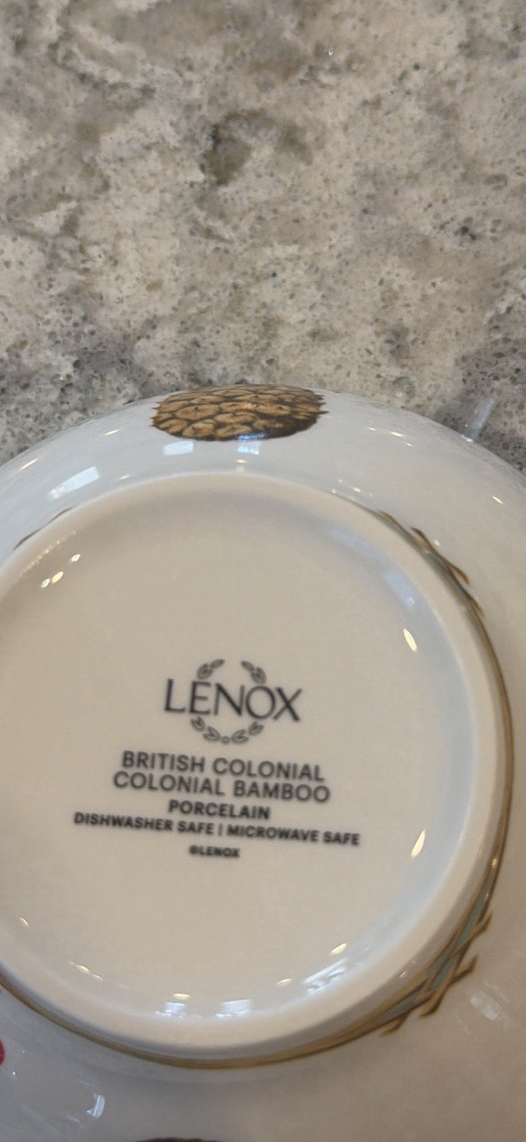 Lenox British Colonial Bamboo Pineapple Rice Bowls Set of 4 | 5.5” Porcelain