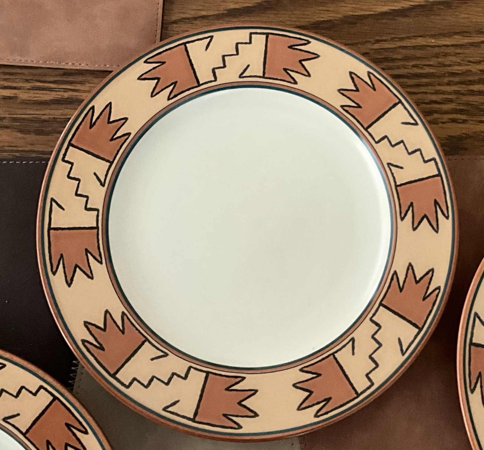 (4-pc-set) Mikasa Terrastone Laramie SALAD PLATES Southwestern 8-3/8” MINT