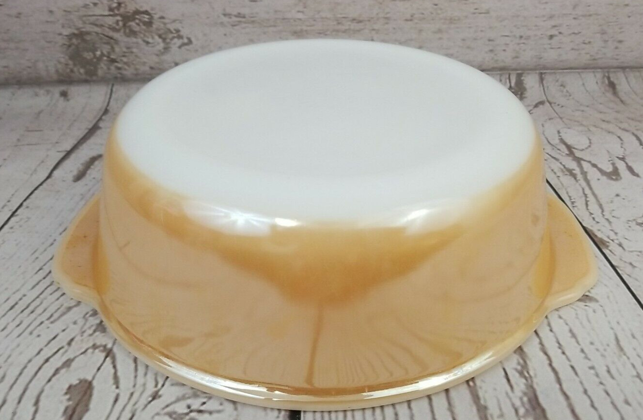 Peach Luster Casserole Fire King 1.5 qt Round Made in USA 8 in x 2.5 Deep #7