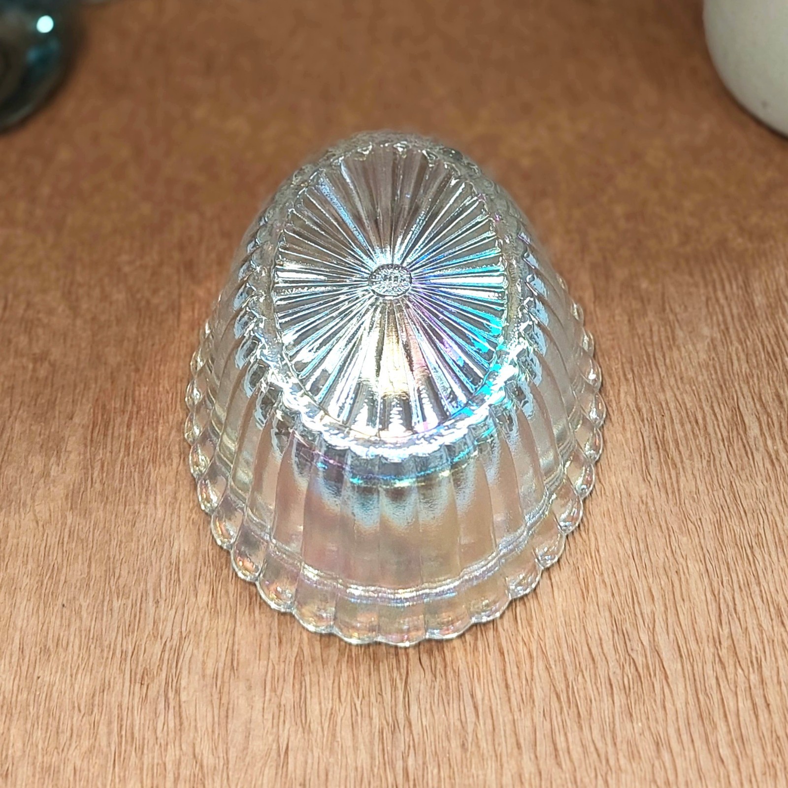 Carnival Glass Rooster Hen on Nest Chicken Candy Dish, Depression Style