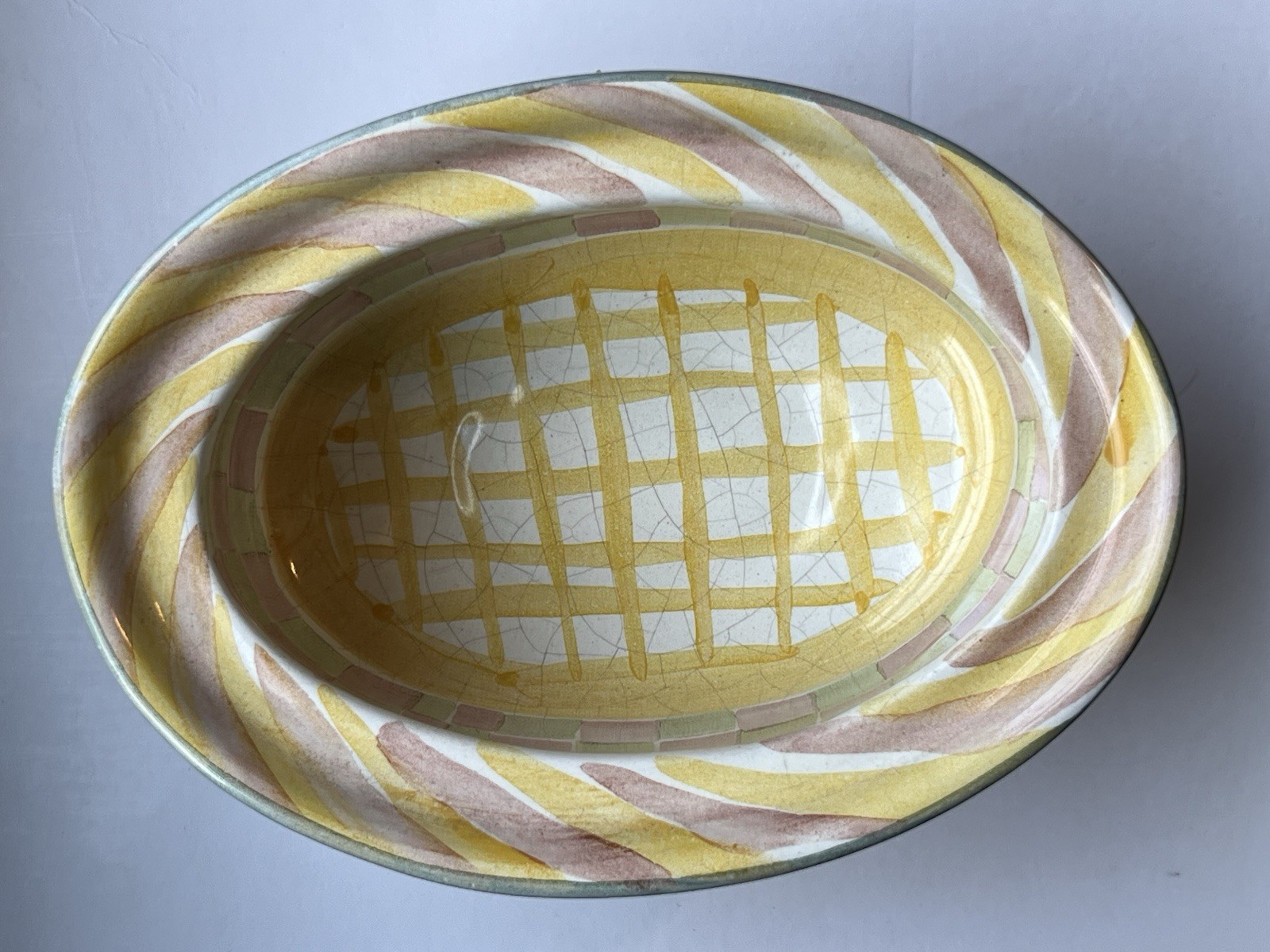 MacKenzie-Childs Taylor King Ferry Chowder Bowl With Lid 7″x5″x5″ Terracotta