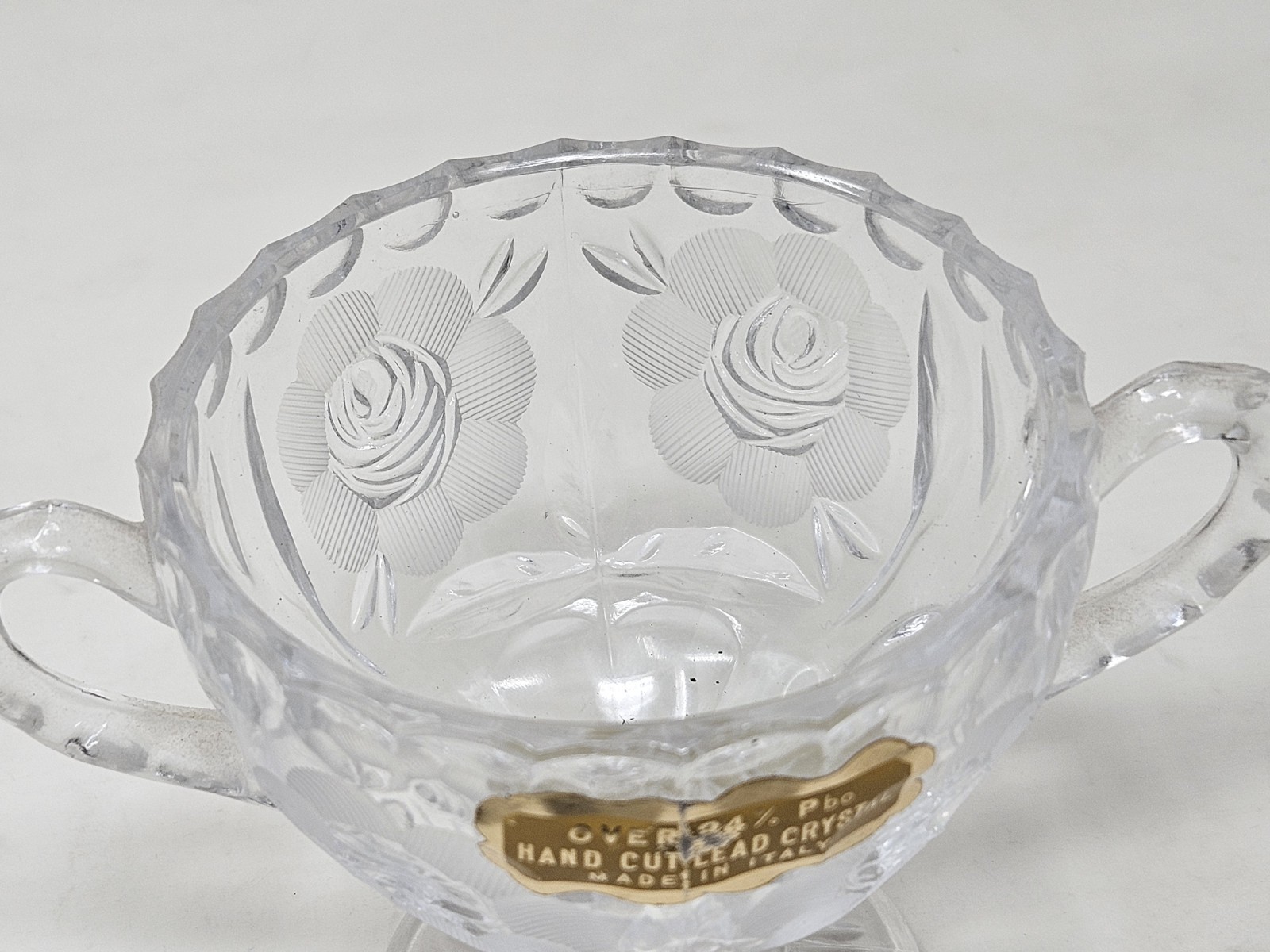 Vintage Italian Hand-Cut Lead Crystal Lidded Candy Dish
