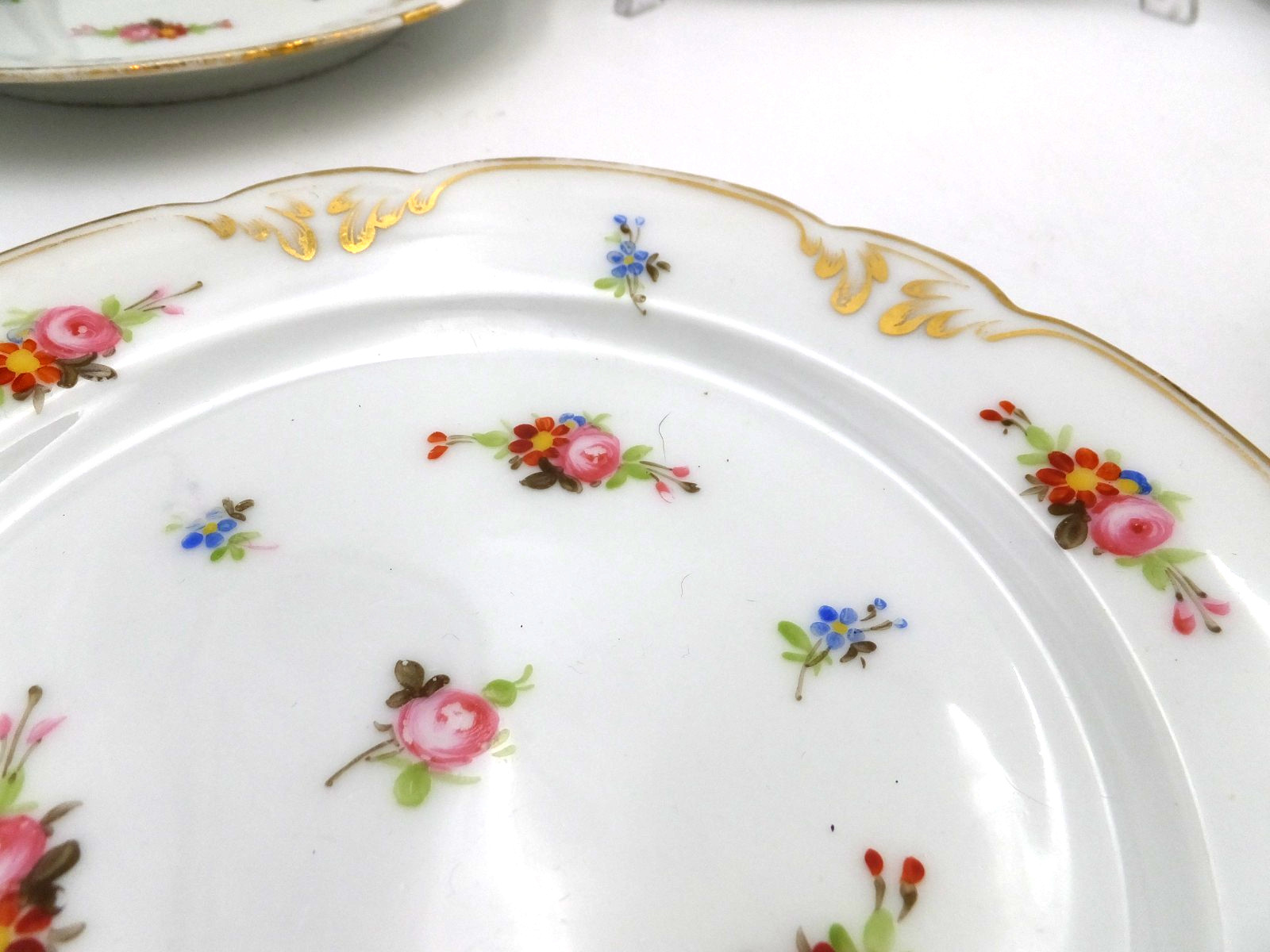 Haviland & Co. Limoges Plates, 7 1/2 inches, Florals, Gold Gilt, Set of 5