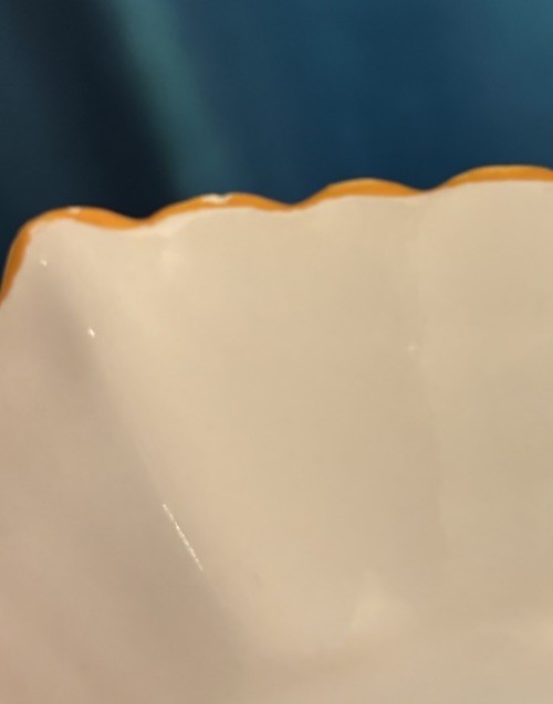 TICHELAAR MAKKUM Small Wall Plate Bowl Of Fruit Hexagonal Shape Signed 5 In