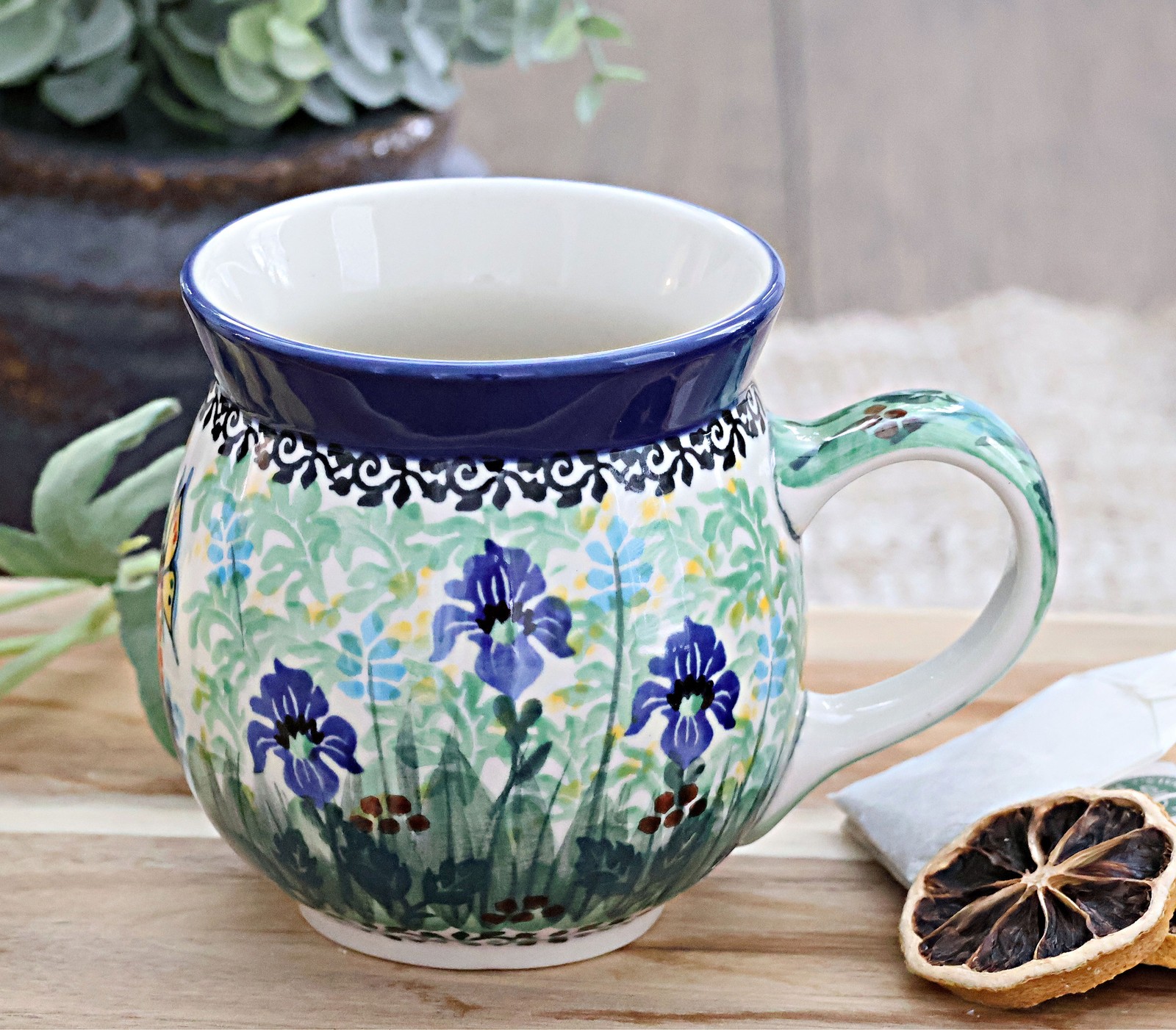 Blue Rose Polish Pottery Teresa Bubble Mug