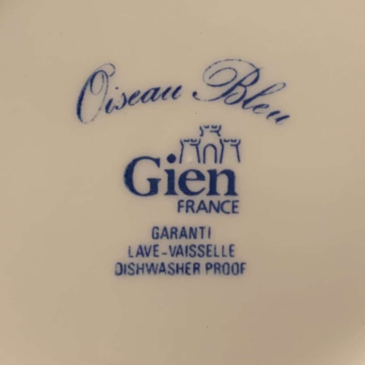 Gien Oiseau Bleu 6 1/2″ Canape or Bread Plate France Pristine Multiple Available