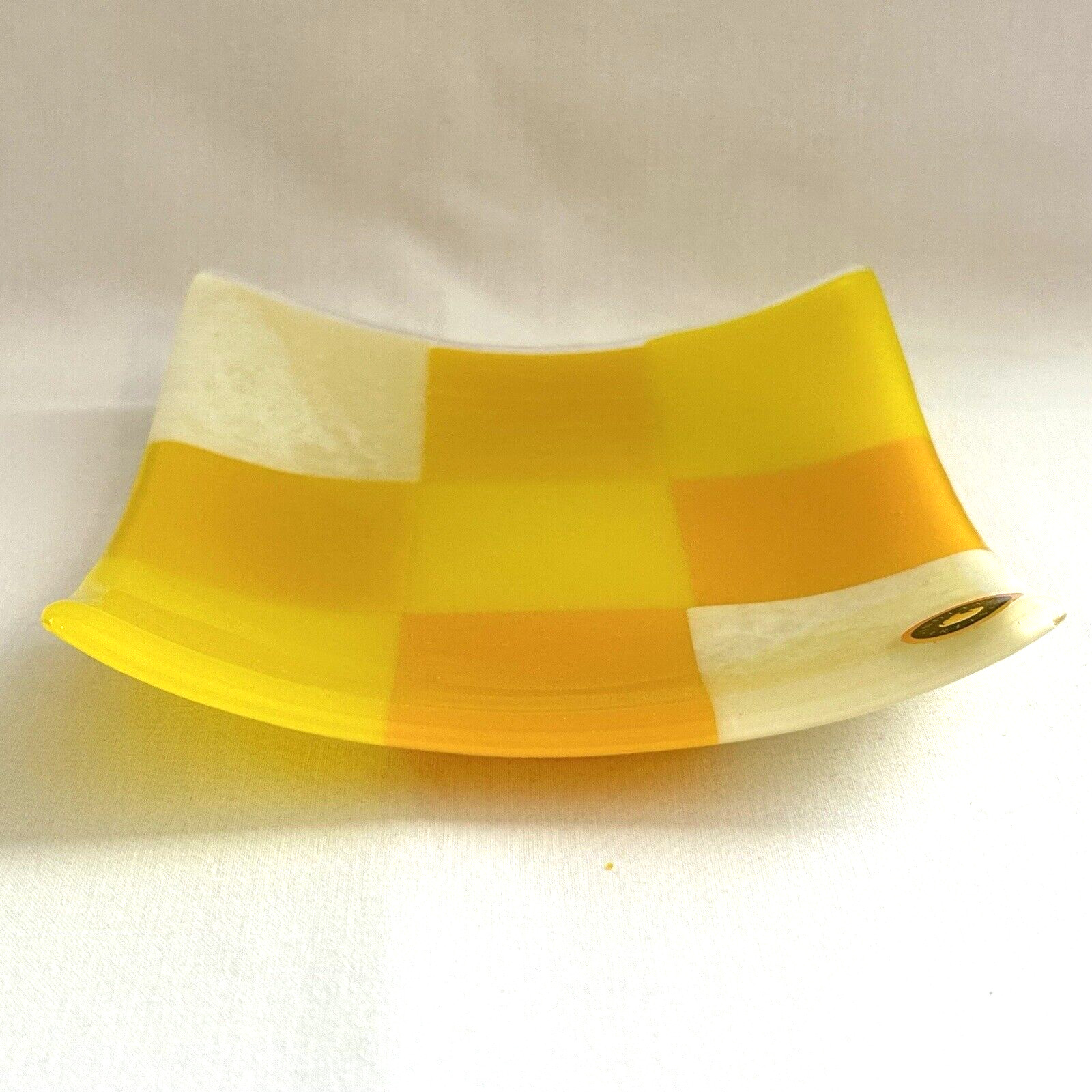 Indiana Artisan Art Glass Dish by Anna Chalos McAleese Hand Signed