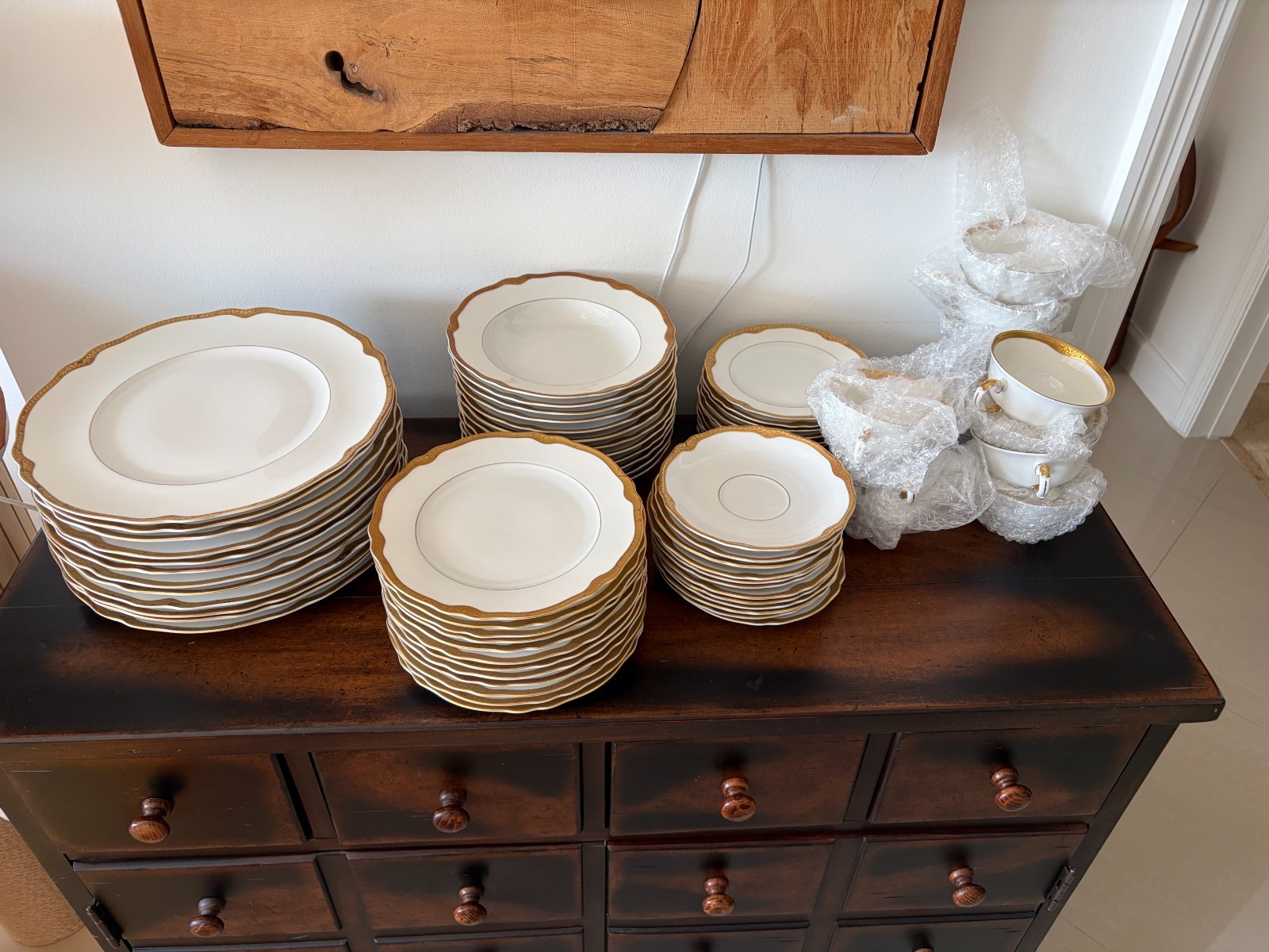 Franconia Krautheim Jewel COMPLETE SET Encrusted Gold Trim Fine China