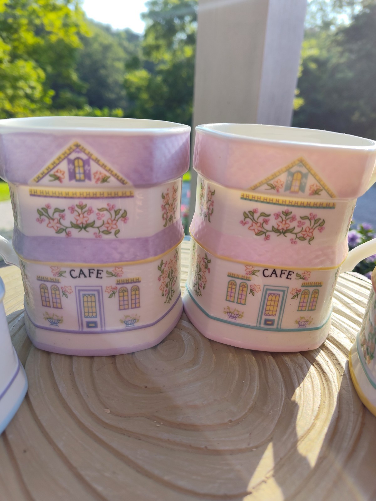 Set of 4 Lenox Village Coffee Mugs 1992