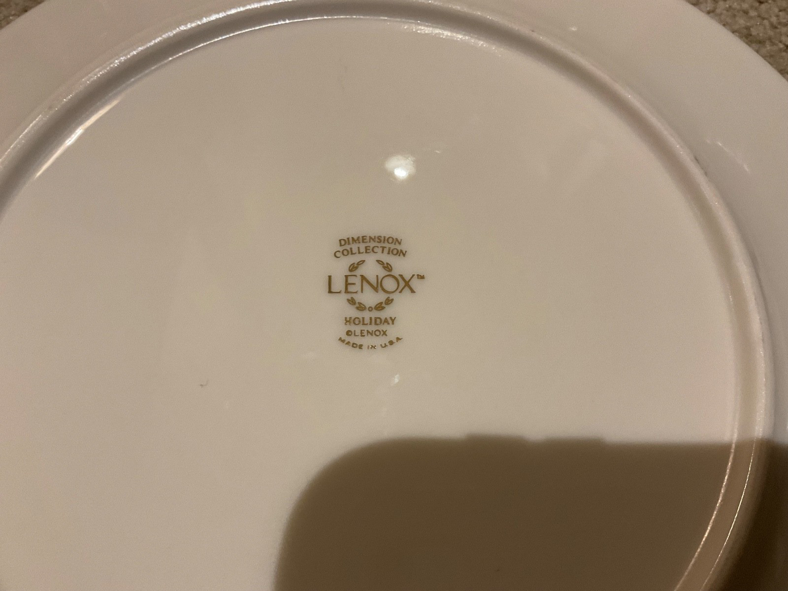 Set of 4 Lenox Holiday 8 Inch Plates Dimension Collection Made in USA Free Ship