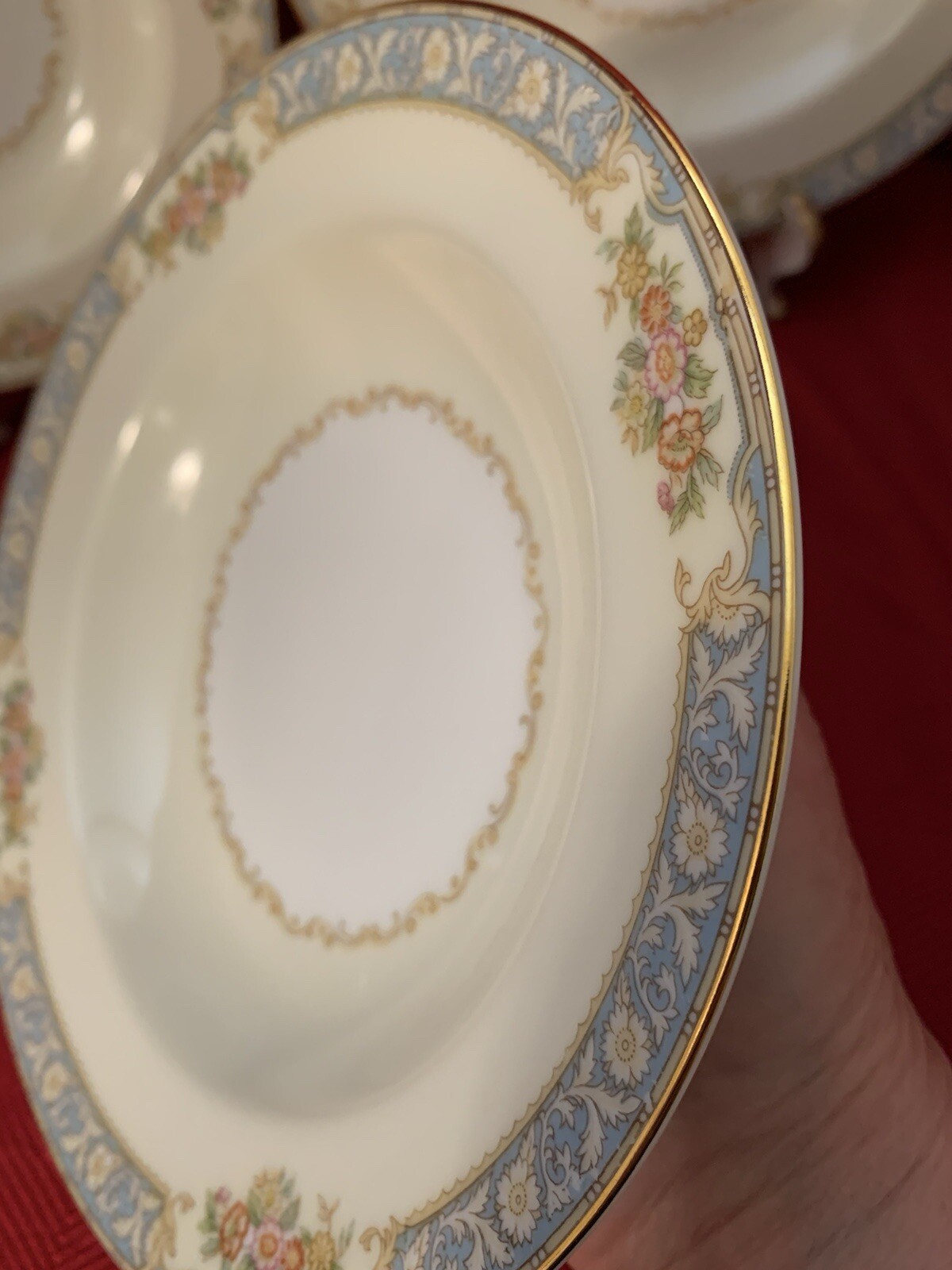 Set of 3 Noritake Royce 660 Soup/Salad Bowls Floral & Gold Trim Mint!