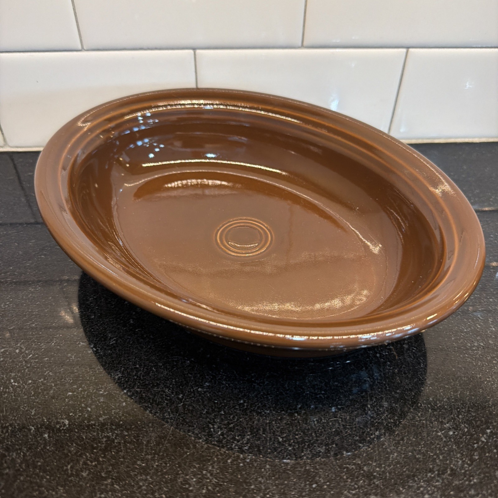 Fiestaware Chocolate Retired 10 1/4″ Oval Brown Vegetable 40 Oz Serving Bowl