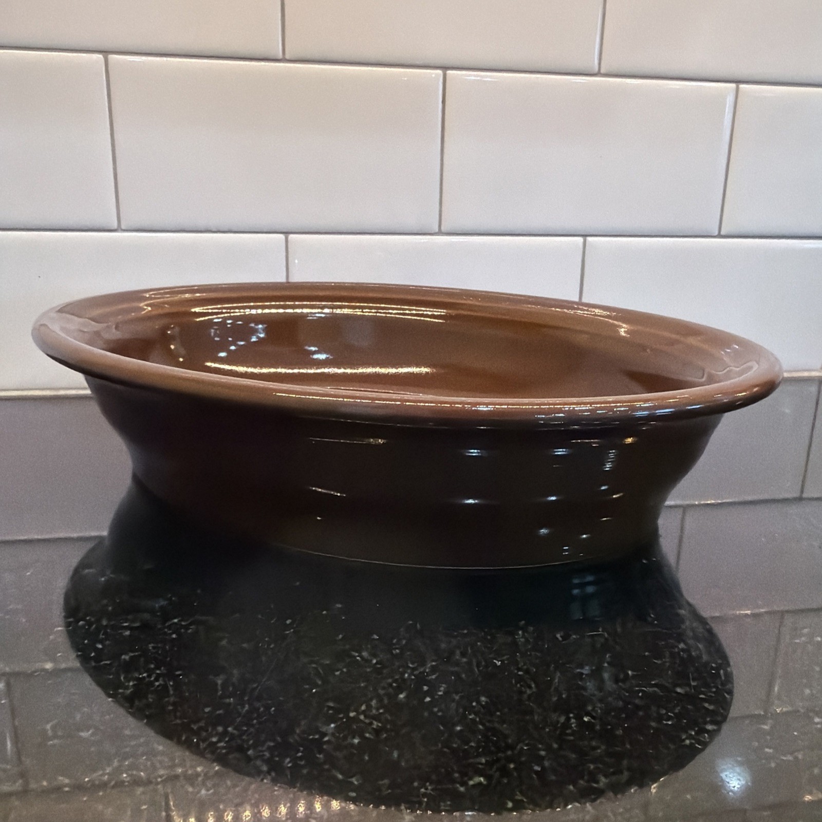 Fiestaware Chocolate Retired 10 1/4″ Oval Brown Vegetable 40 Oz Serving Bowl