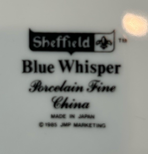 SET (3) Sheffield China 10.25″ Dinner Plates BLUE WHISPER – No Chips / Cracks!