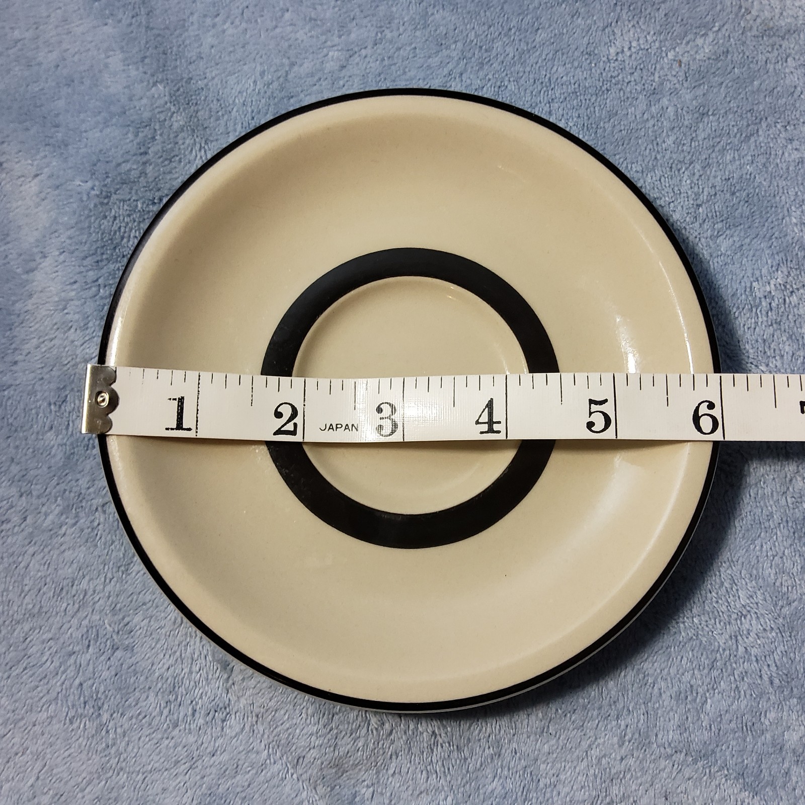 Vintage Sears Berry Band 6″ Stoneware Saucer Plate 1-0 Black Stripe No Berries