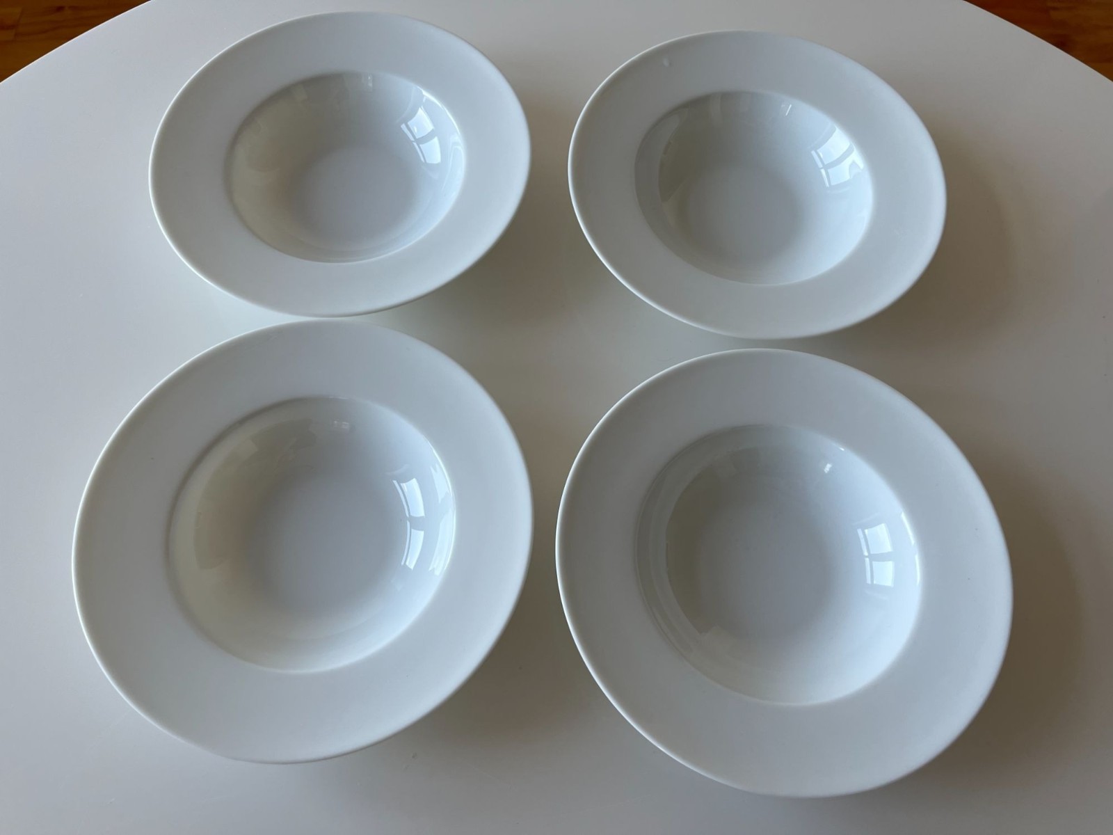 Set of 4 Raynaud Limoges Menton Collection White Rim Plate Deep Soup Pasta NEW