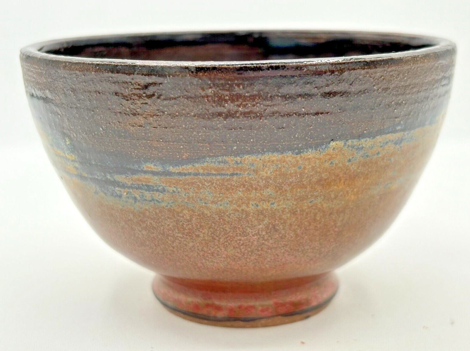 Stoneware Snack Bowls Firewood Kiln Glaze Set of 3 Wheel Thrown Studio Art