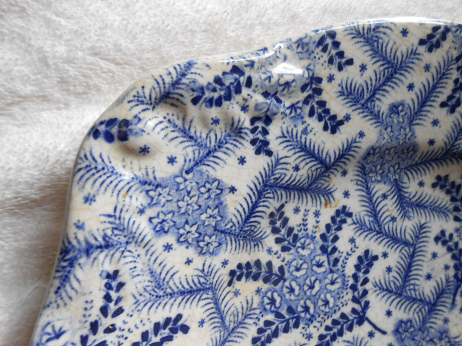 Georgian WILD ROSE Blue Transferware Platter Anti SPODE c.1830 Staff England