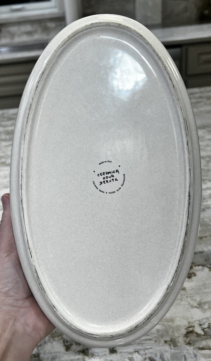 Auth. Ceramic Nova Deruta Pottery Serving Bowl/Baking Dish Raffaellesca Dragon