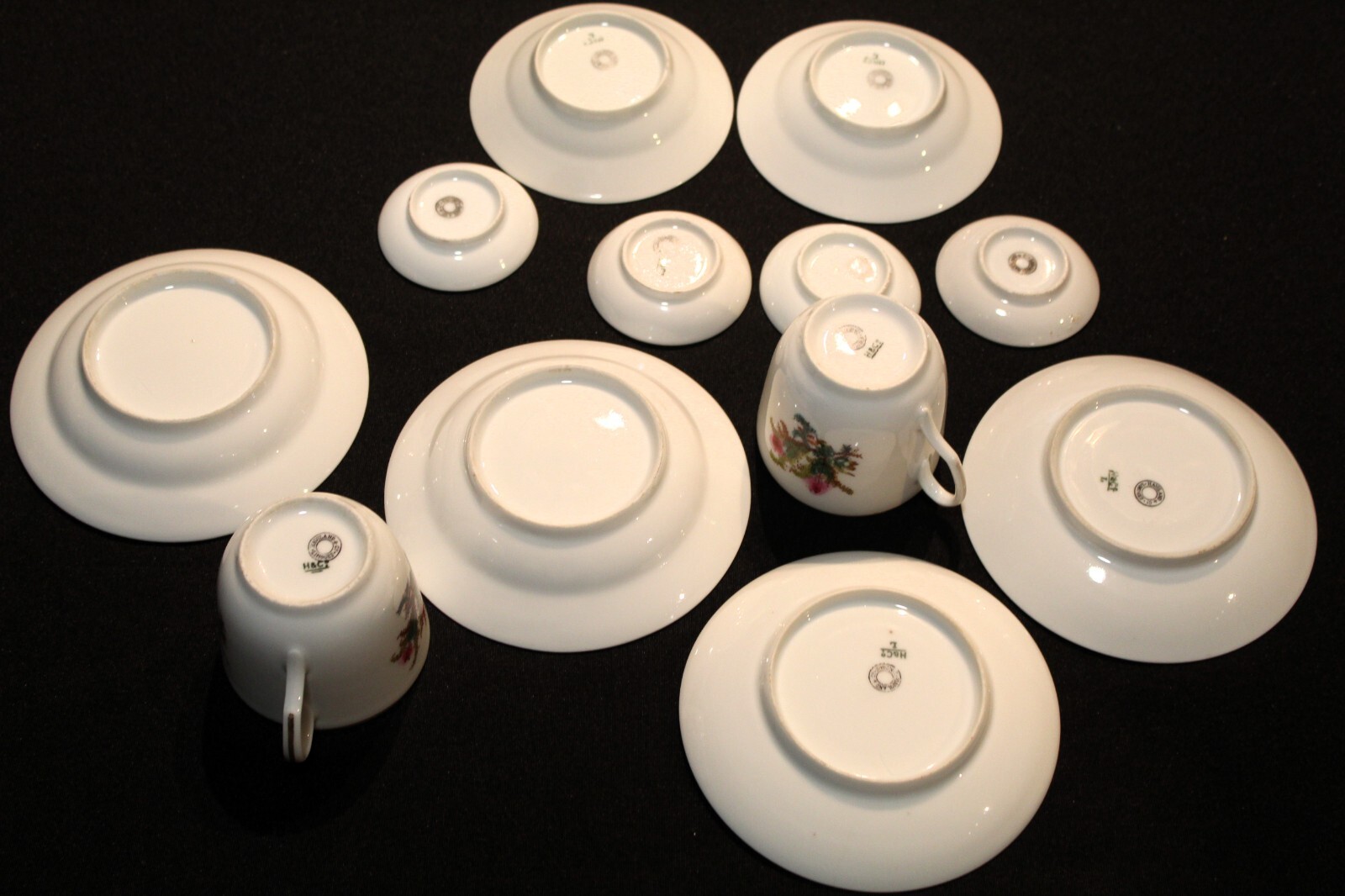 Haviland & Co Limoges Moss Rose Antique Twelve Piece Set