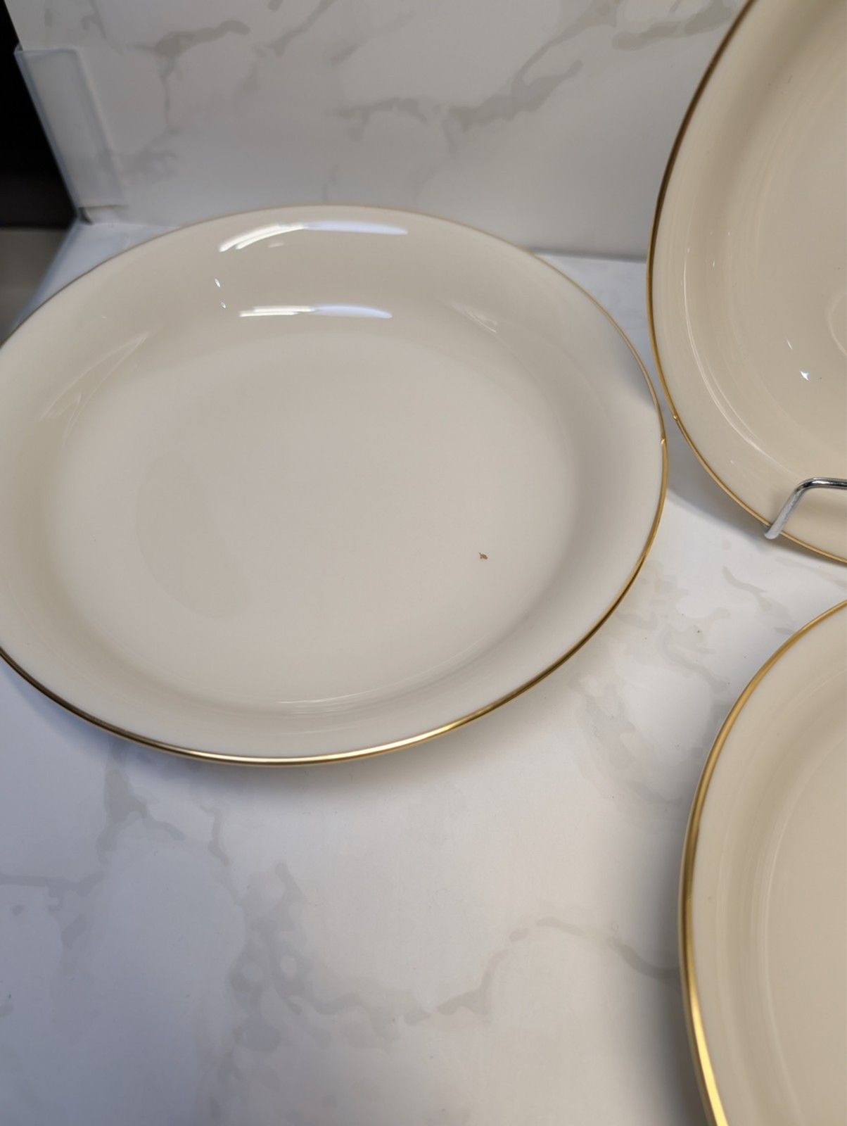 Lenox Hayworth Coupe Soup Bowls Set of 4 Ivory Gold Trim 7.75in USA