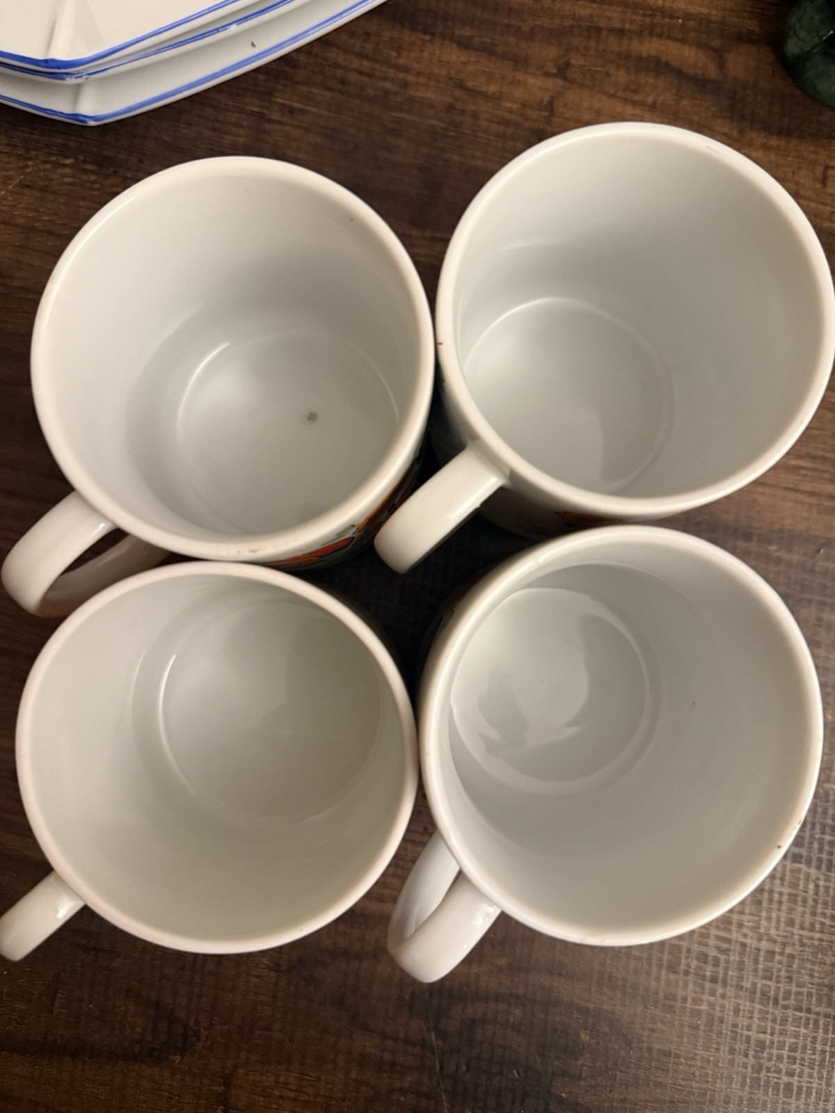 8pc VTG 70s Scandinavian Folk Art Style Bird Snackware Plates Mugs Groovy Happy