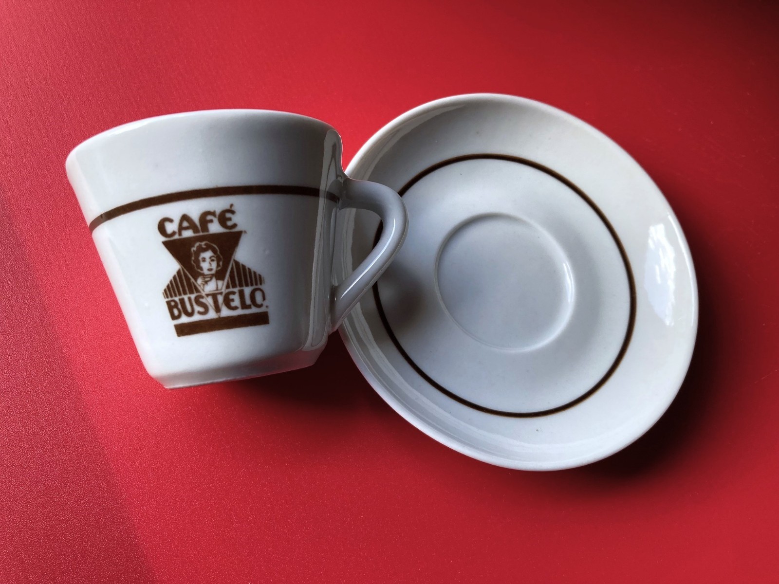 the Original Cafe Bustelo Porcelain Espresso Cup Saucer Francisco Pozzani Brazil