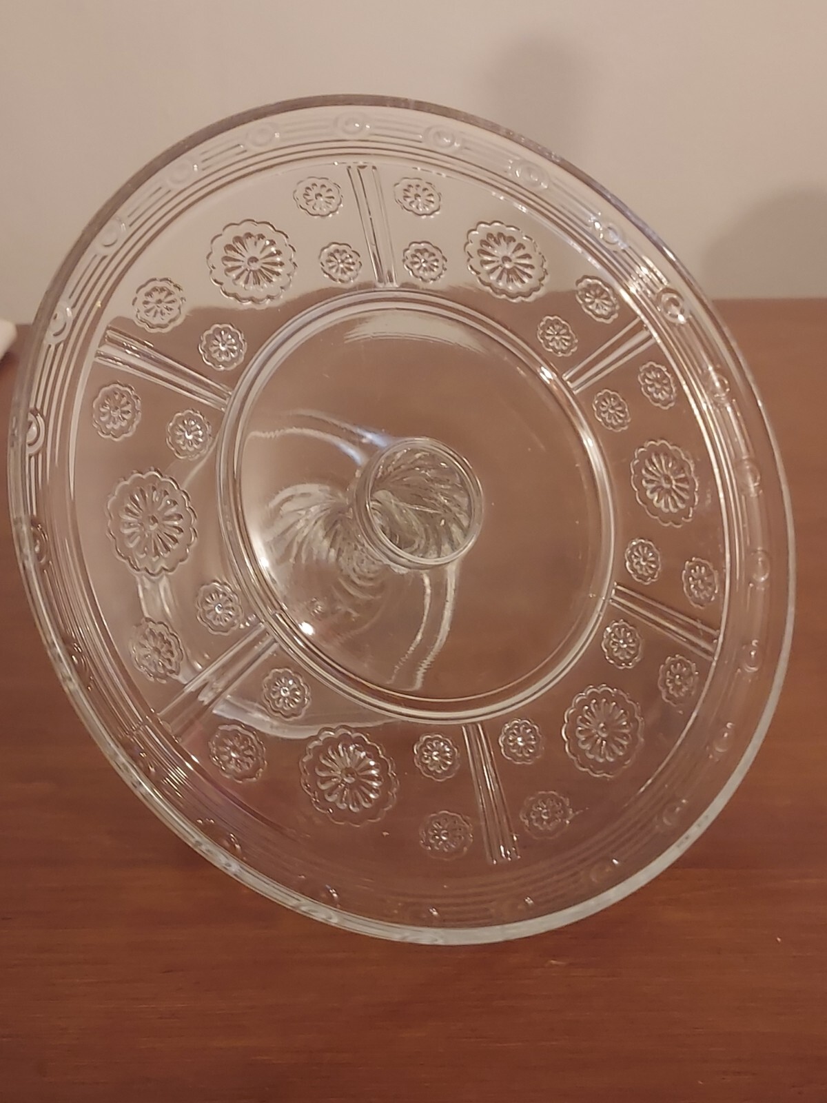 EAPG Bryce Bros MAGIC Rosette Pattern Glass CAKE STAND Swirl Twist Stem Plate