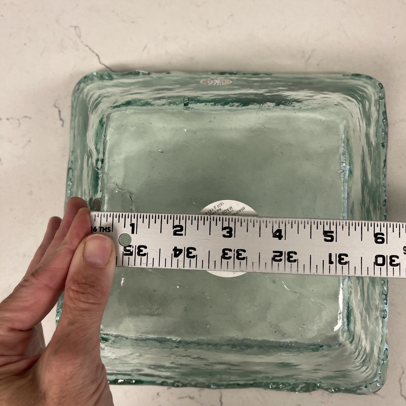 Vitrocolor Square Recycled Glass Bowl Aqua Green Bottle Glassware Home Decor