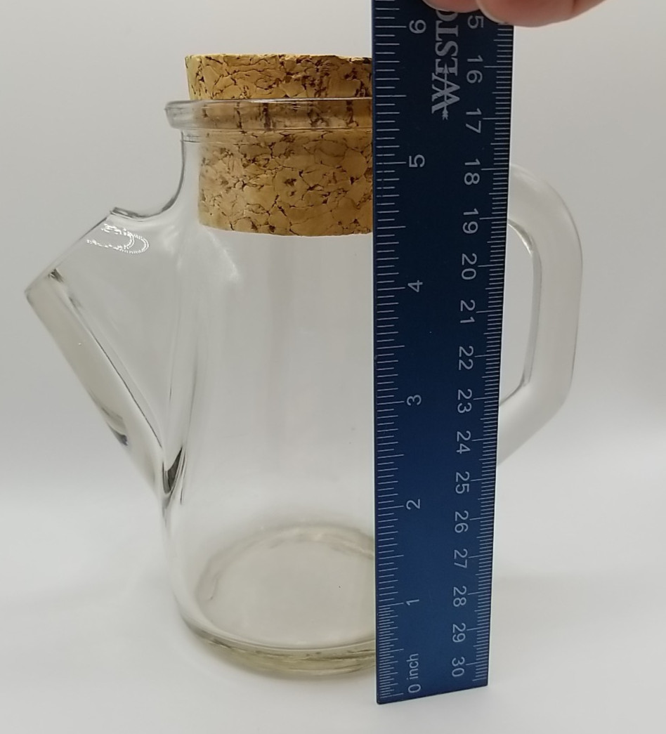Vintage Wheaton Heavy Glass Candy Nut Server Pitcher Snub Spout Cork 1950s