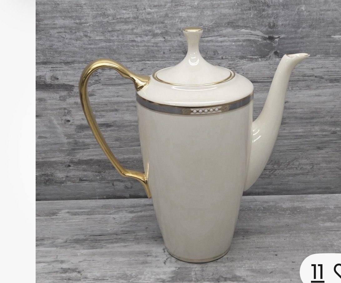 Lenox Firelight Coffee Pot & Lid Metropolitan Collection Fine Bone China USA