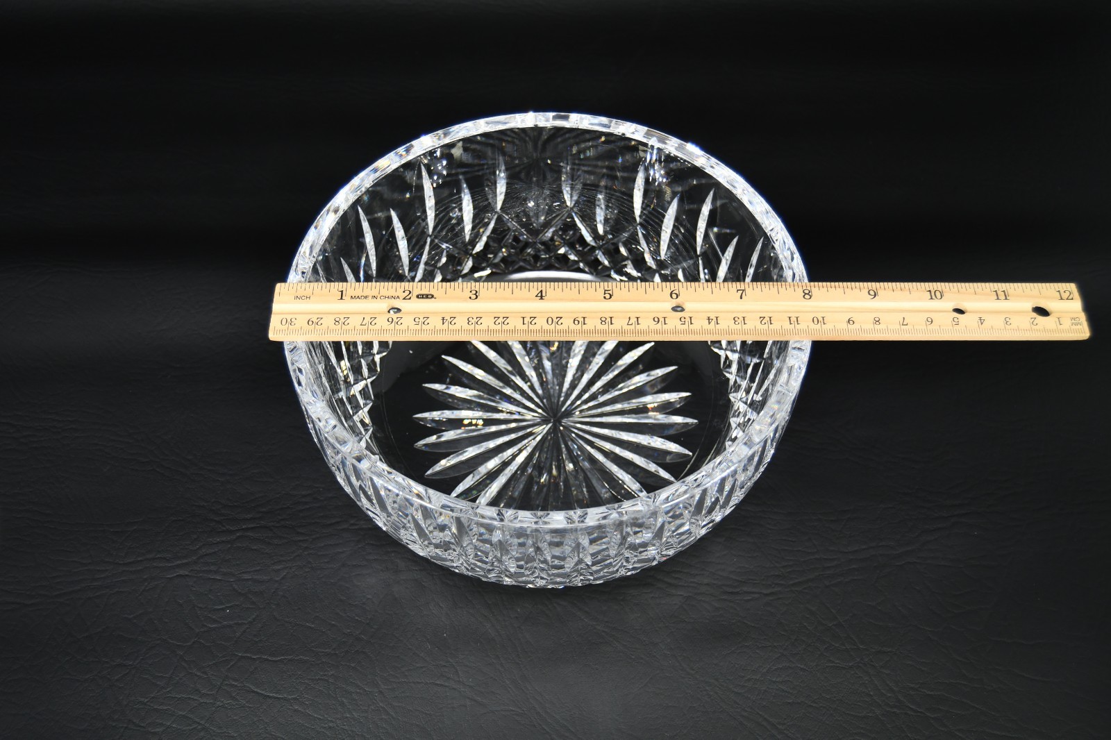 Vintage Waterford Crystal Lismore Large Serving Salad Fruit Bowl 8″ Cut Glass
